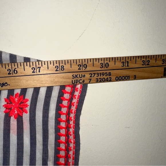 J.Crew Embroidered Tassels Swimwear Cover Up Dress Tunic Size Small Blue Coral - Picture 11 of 11